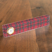 Royal Stewart tartan red black plaid Naambordje (Zijkant)