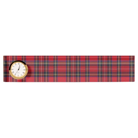 Royal Stewart tartan red black plaid Naambordje (Voorkant)