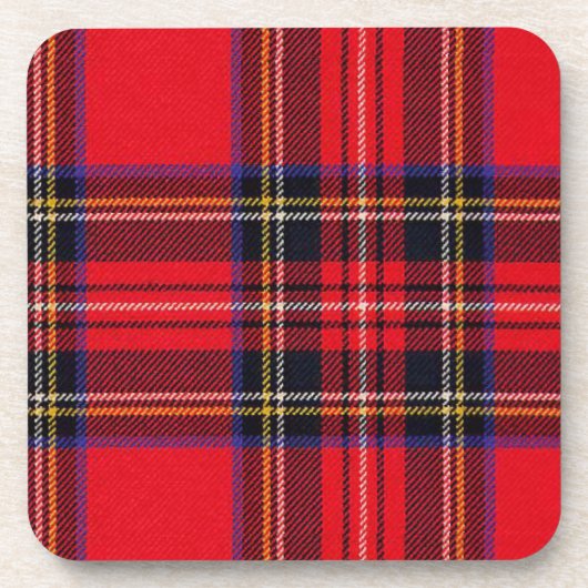 Royal Stewart tartan red black plaid Onderzetter (Voorkant)
