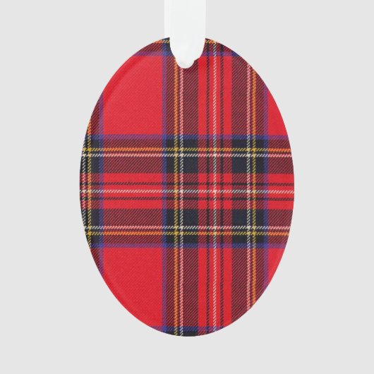 Royal Stewart tartan red black plaid Ornament (voorkant)
