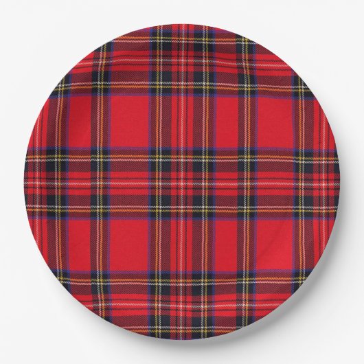 Royal Stewart tartan red black plaid Papieren Bordje (Voorkant)