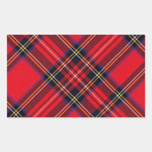 Royal Stewart tartan red black plaid Rechthoekige Sticker (Voorkant)
