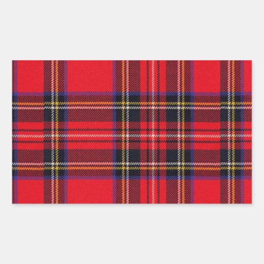 Royal Stewart tartan red black plaid Rechthoekige Sticker (Voorkant)