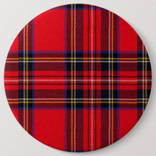 Royal Stewart tartan red black plaid Ronde Button 6,0 Cm