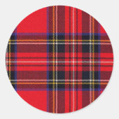 Royal Stewart tartan red black plaid Ronde Sticker (Voorkant)
