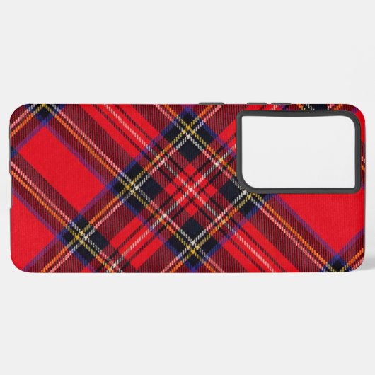 Royal Stewart tartan red black plaid Samsung Galaxy Hoesje (Linkerkant)