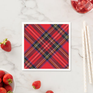Royal Stewart tartan red black plaid Servet