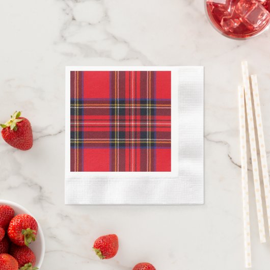 Royal Stewart tartan red black plaid Servet (Insitu)