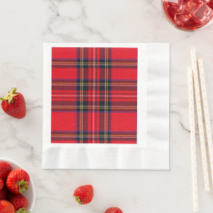 Royal Stewart tartan red black plaid Servet