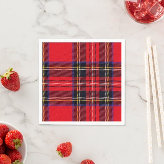 Royal Stewart tartan red black plaid Servetten (Insitu)