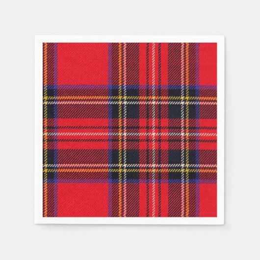 Royal Stewart tartan red black plaid Servetten (Voorkant)