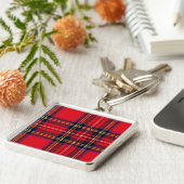 Royal Stewart tartan red black plaid Sleutelhanger (Zijkant)