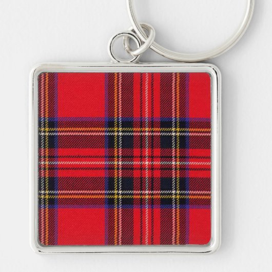 Royal Stewart tartan red black plaid Sleutelhanger (Voorkant)