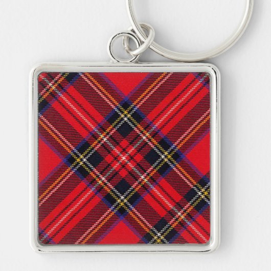 Royal Stewart tartan red black plaid Sleutelhanger (Voorkant)