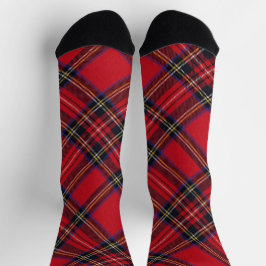 Royal Stewart tartan red black plaid Sokken