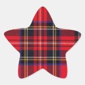 Royal Stewart tartan red black plaid Ster Sticker (Voorkant)