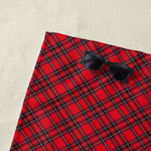 Royal Stewart tartan red black plaid Strandlaken