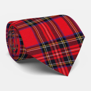 Royal Stewart tartan red black plaid Stropdas