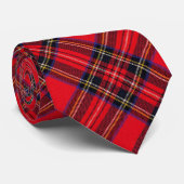 Royal Stewart tartan red black plaid Stropdas (Opgerold)