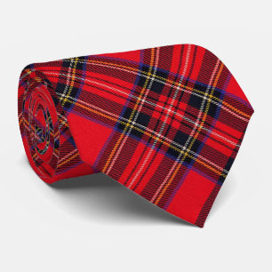 Royal Stewart tartan red black plaid Stropdas