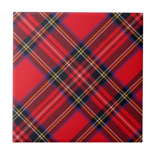 Royal Stewart tartan red black plaid Tegeltje (Voorkant)