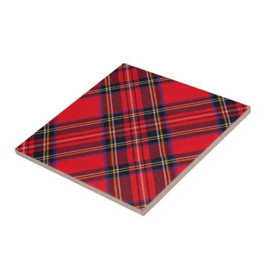 Royal Stewart tartan red black plaid Tegeltje (Zijkant)