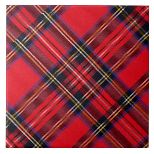 Royal Stewart tartan red black plaid Tegeltje (Voorkant)