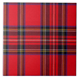 Royal Stewart tartan red black plaid Tegeltje