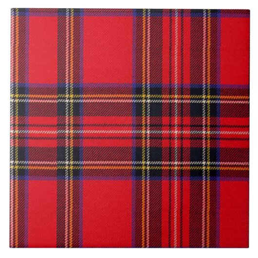 Royal Stewart tartan red black plaid Tegeltje (Voorkant)