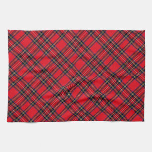 Royal Stewart tartan red black plaid Theedoek