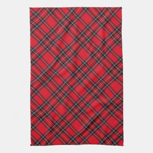 Royal Stewart tartan red black plaid Theedoek (Verticaal)
