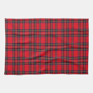 Royal Stewart tartan red black plaid Theedoek