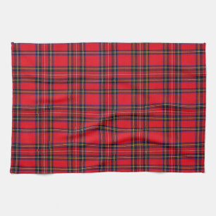 Royal Stewart tartan red black plaid Theedoek