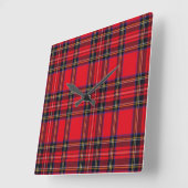 Royal Stewart tartan red black plaid Vierkante Klok (Hoek)
