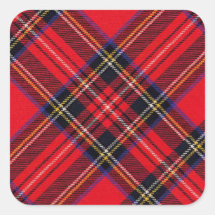 Royal Stewart tartan red black plaid Vierkante Sticker