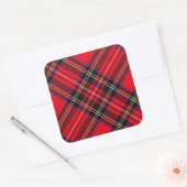 Royal Stewart tartan red black plaid Vierkante Sticker (Envelop)