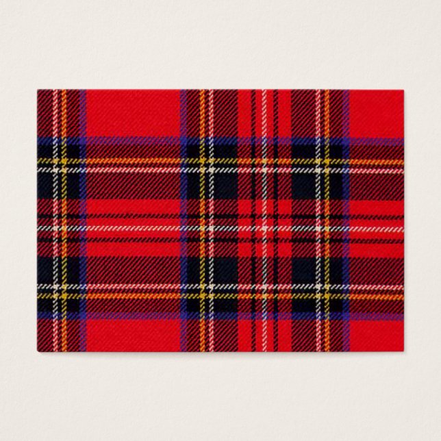 Royal Stewart tartan red black plaid Visitekaartjes (Voorkant)