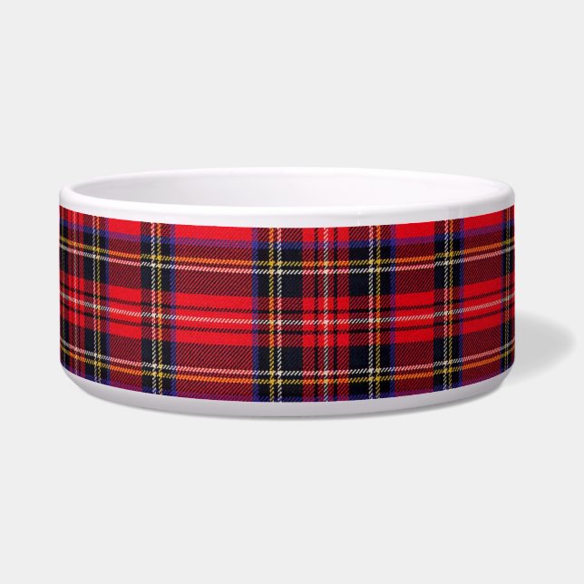 Royal Stewart tartan red black plaid Voerbakje (Voorkant)