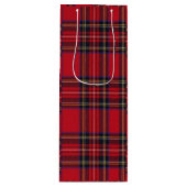 Royal Stewart tartan red black plaid Wijn Cadeautas (Voorkant)