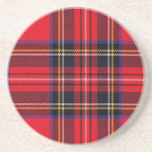 Royal Stewart tartan red black plaid Zandsteen Onderzetter