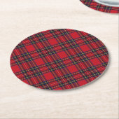 Royal Stewart Tartan Ronde Kartonnen Onderzetter (Gebogen)