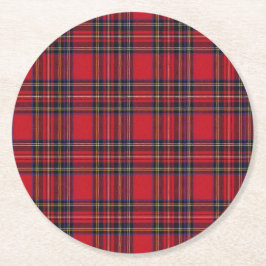 Royal Stewart Tartan Ronde Kartonnen Onderzetter