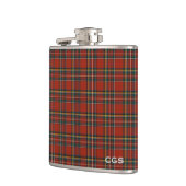 Royal Stewart Tartan Rood Schots geruit Monogram Heupfles (Links)