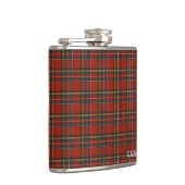 Royal Stewart Tartan Rood Schots geruit Monogram Heupfles (Rechts)