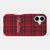 Royal Stewart Tartan Rood Schotse Ruit iPhone 16 Hoesje (Achterkant horizontaal)