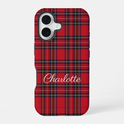 Royal Stewart Tartan Rood Schotse Ruit iPhone 16 Hoesje (Achterkant)