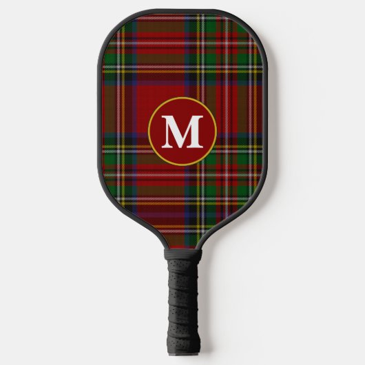 Royal Stewart Tartan Royal Stuart Pset Monogram Pickleball Paddle (Voorkant)
