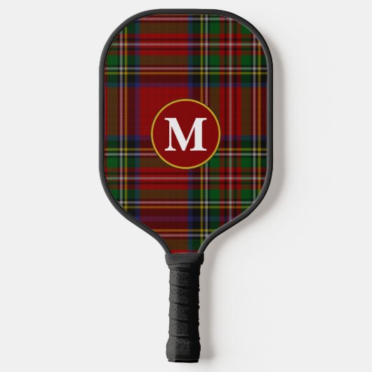 Royal Stewart Tartan Royal Stuart Pset Monogram Pickleball Paddle (Achterkant)