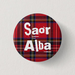 Royal Stewart Tartan Saor Alba Scotland Pinback Ronde Button 3,2 Cm
