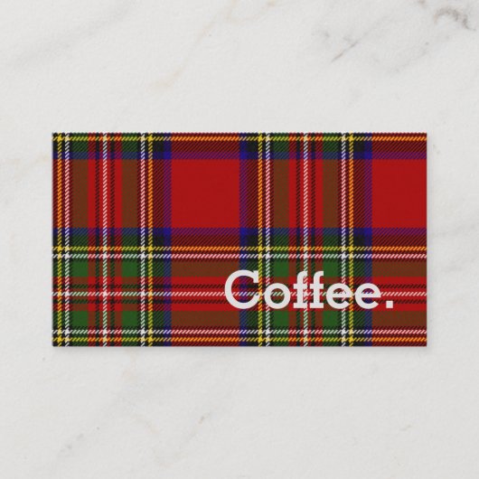 Royal Stewart Tartan Simple Coffee Punch Card Klantenkaartje (Voorkant)